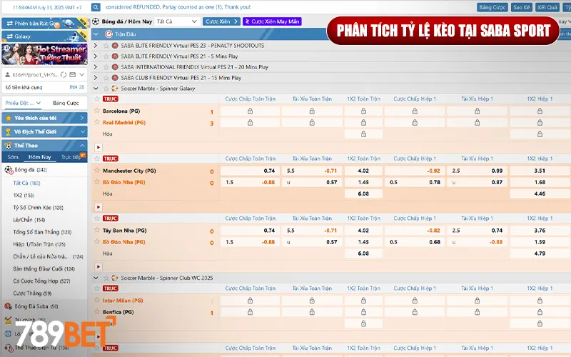 Tỷ lệ kèo tại Saba sport cực kỳ cạnh tranh